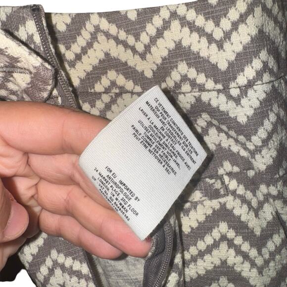 Cartonnier Anthropologie Zigzag Shorts Size 6 Side Zip Pocketed Cotton Blend - Picture 9 of 10